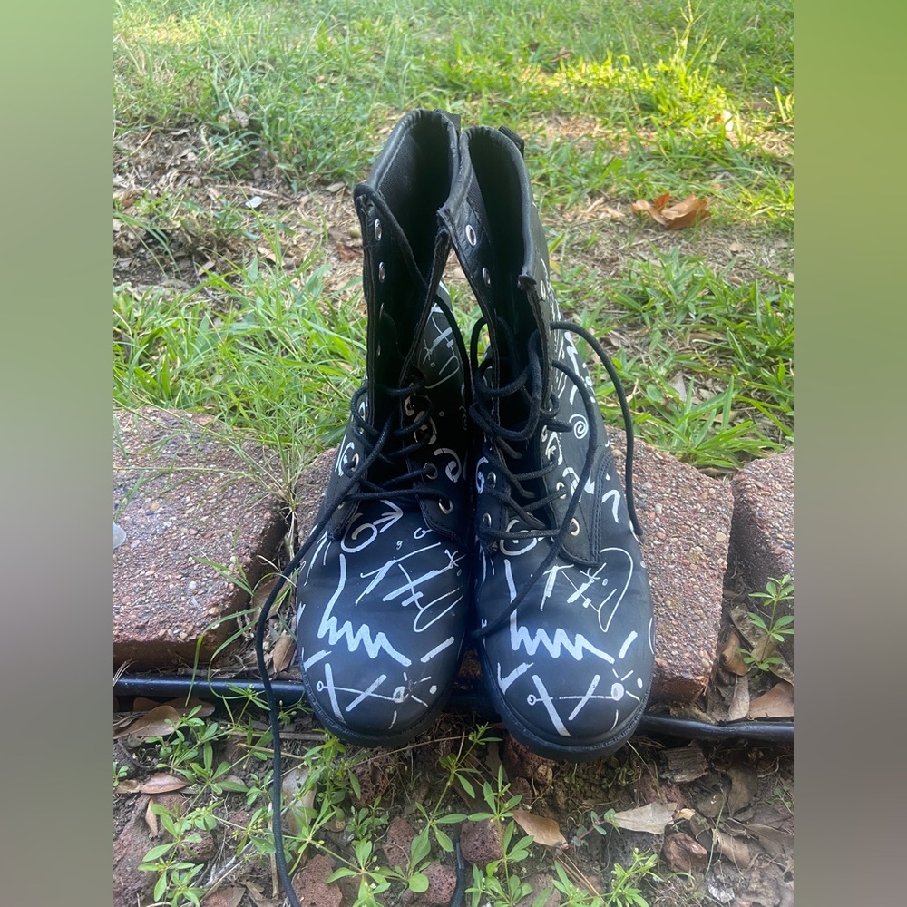 Black combat boots